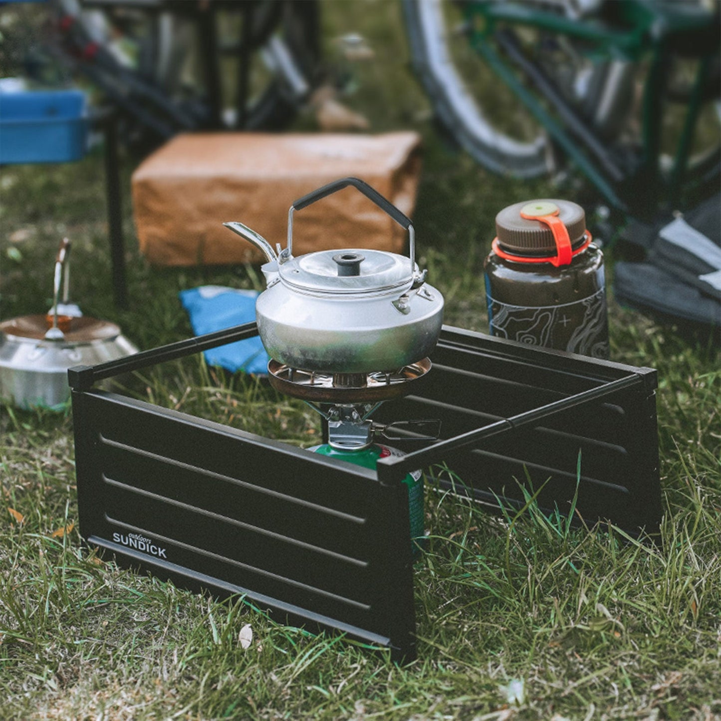 Draagbare opvouwbare camping tafel - Picknick - Aluminium ultralicht -Zwart - Roestvrij - Bivakshop