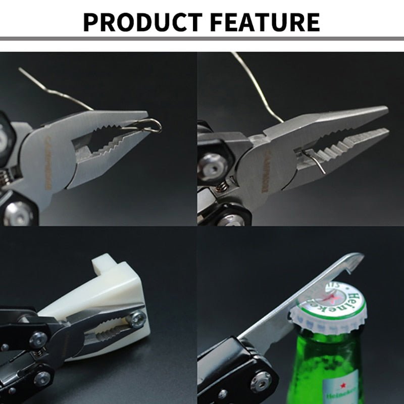 Draagbare roestvrij staal multitool - 14-in-1 Outdoor camping survival gereedschap - Bivakshop