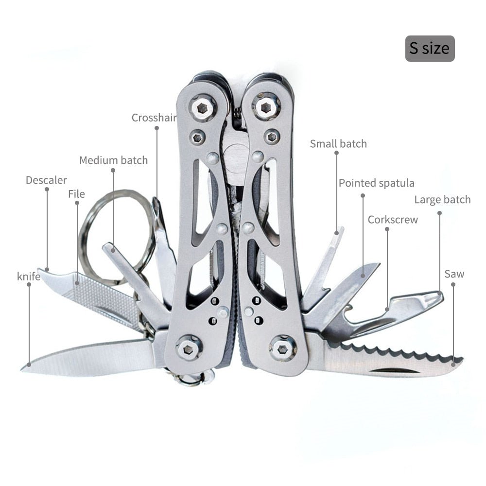 Draagbare roestvrij staal multitool - 14-in-1 Outdoor camping survival gereedschap - Bivakshop