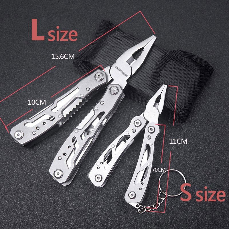 Draagbare roestvrij staal multitool - 14-in-1 Outdoor camping survival gereedschap - Bivakshop