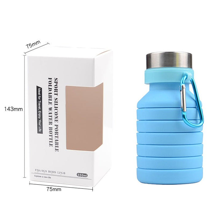 Draagbare Siliconen Waterfles - Inklapbare vouwen Fles - 550 ml - Bivakshop
