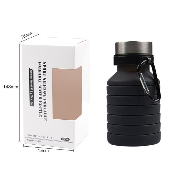 Draagbare Siliconen Waterfles - Inklapbare vouwen Fles - 550 ml - Bivakshop