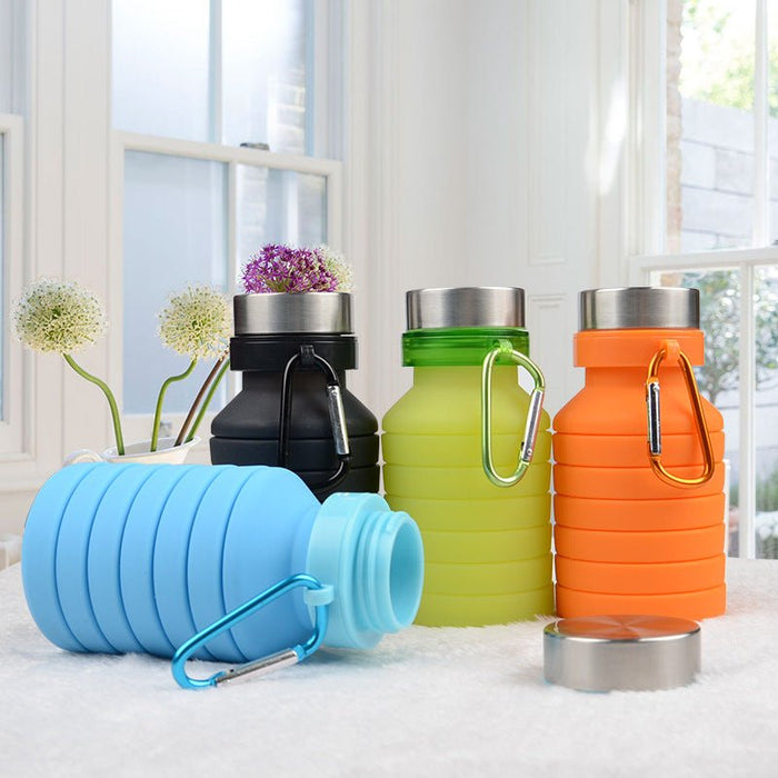 Draagbare Siliconen Waterfles - Inklapbare vouwen Fles - 550 ml - Bivakshop