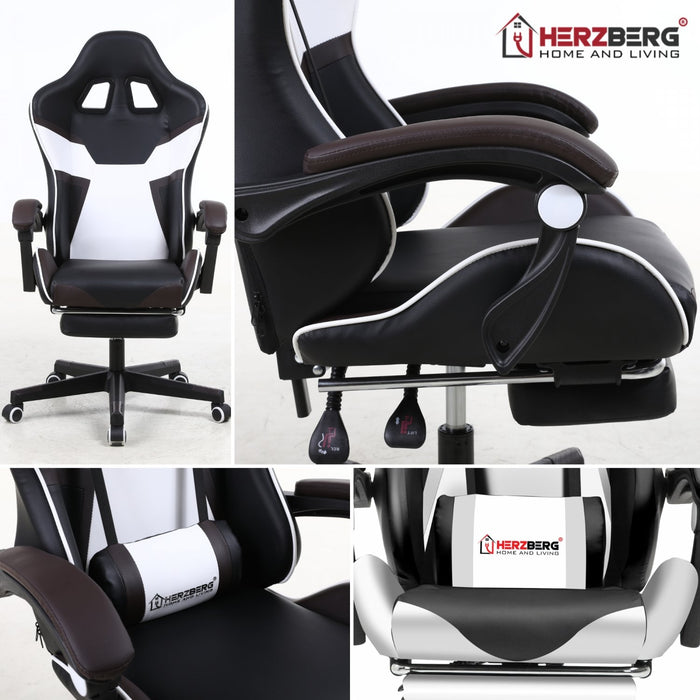 Driekleurige Gaming- en Bureaustoel Met T-vormig Accent Wit - Bivakshop