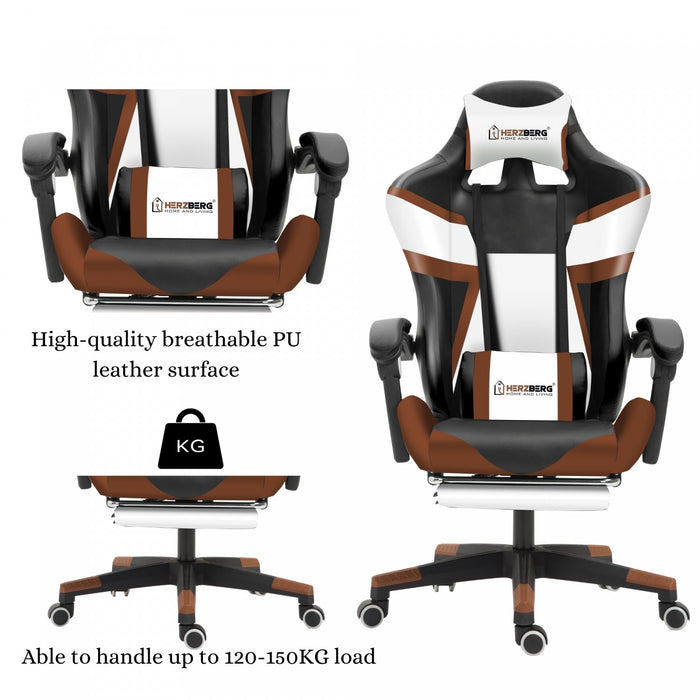 Driekleurige Gaming- en Bureaustoel Met T-vormig Accent Wit - Bivakshop