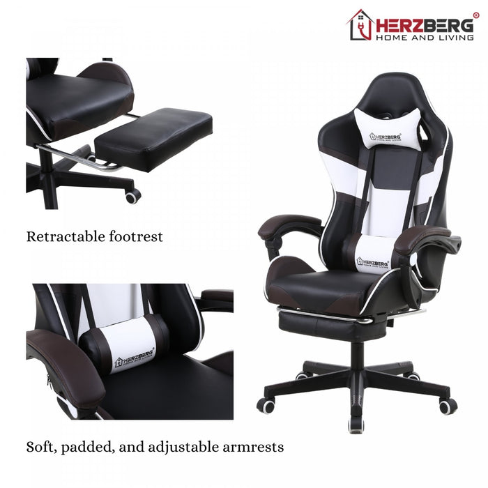 Driekleurige Gaming- en Bureaustoel Met T-vormig Accent Wit - Bivakshop