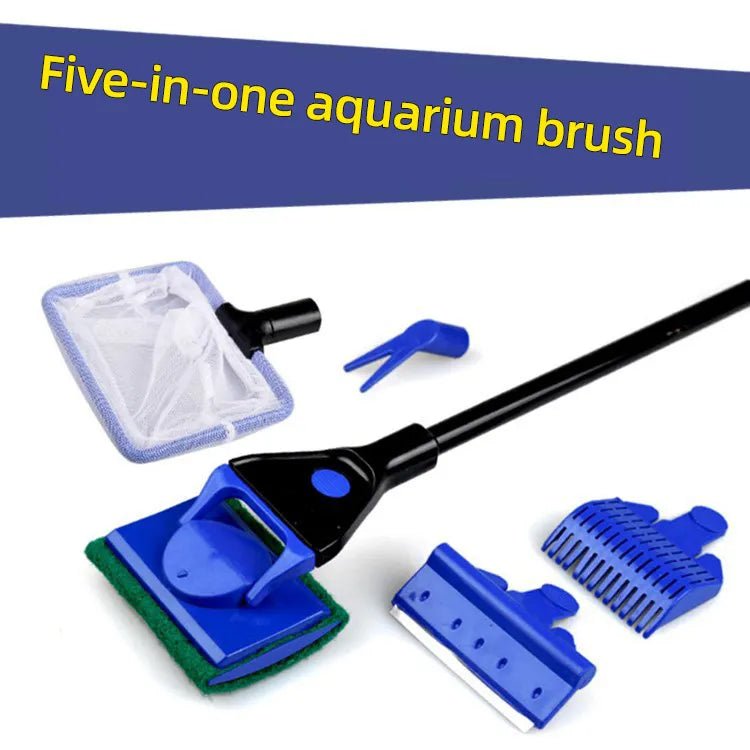 EW aquarium glazen reinigingsborstel - Vijf-in-één reinigingsgereedschap - Bivakshop