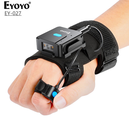 Eyoyo 2D Bluetooth barcode scanner draagbare handschoen - Linker en rechterhand - Draadloze barcodescanner - Bivakshop