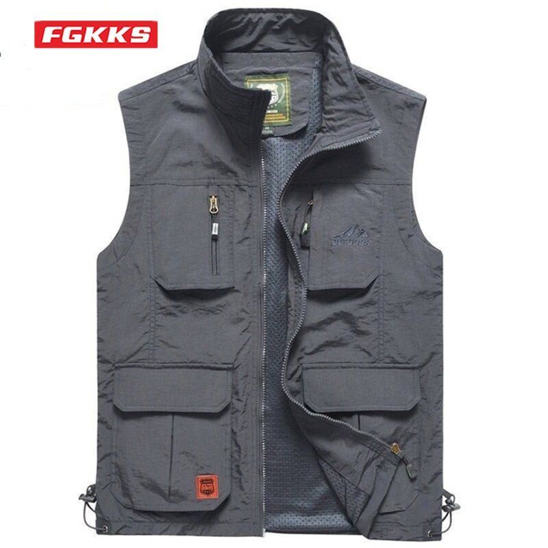 FGKKS mannen mesh vest - Stijlvol Multi-Pocket bodywarmer - Bivakshop