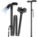 Folding Cane with LED Light Foldable Walking Stick Anti - Slip Disability Aluminium Cane Torch Adjustable Portable Emergency Lamp - Bivakshop