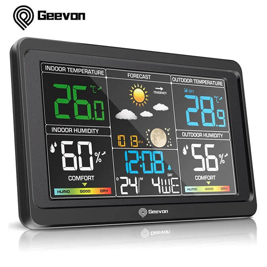 Geevon draadloos weerstation - Compleet weerpakket met kleurendisplay en barometer - Bivakshop