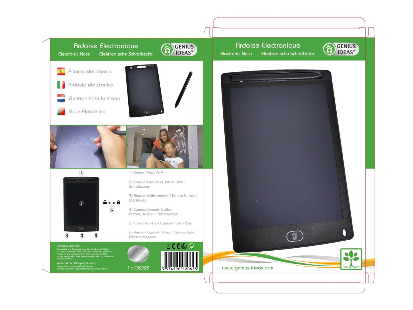 Genius Ideas Elektronisch Schrijfbord - Bivakshop