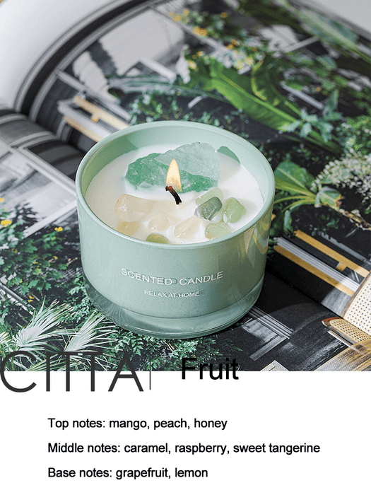 Geurkaars in glazen pot – Sojawas & edelsteen aromatherapie - Bivakshop