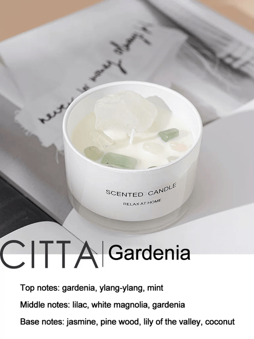 Geurkaars in glazen pot – Sojawas & edelsteen aromatherapie - Bivakshop