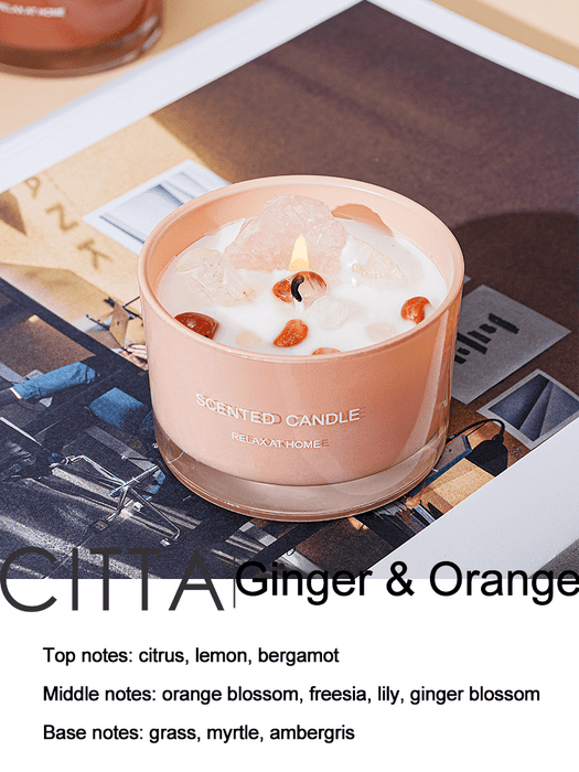 Geurkaars in glazen pot – Sojawas & edelsteen aromatherapie - Bivakshop