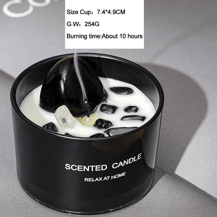Geurkaars in glazen pot – Sojawas & edelsteen aromatherapie - Bivakshop