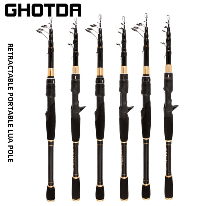 Ghotda carbon vishengel - Spin hengel - 1.6M-2.4M - Ultralicht - Bivakshop