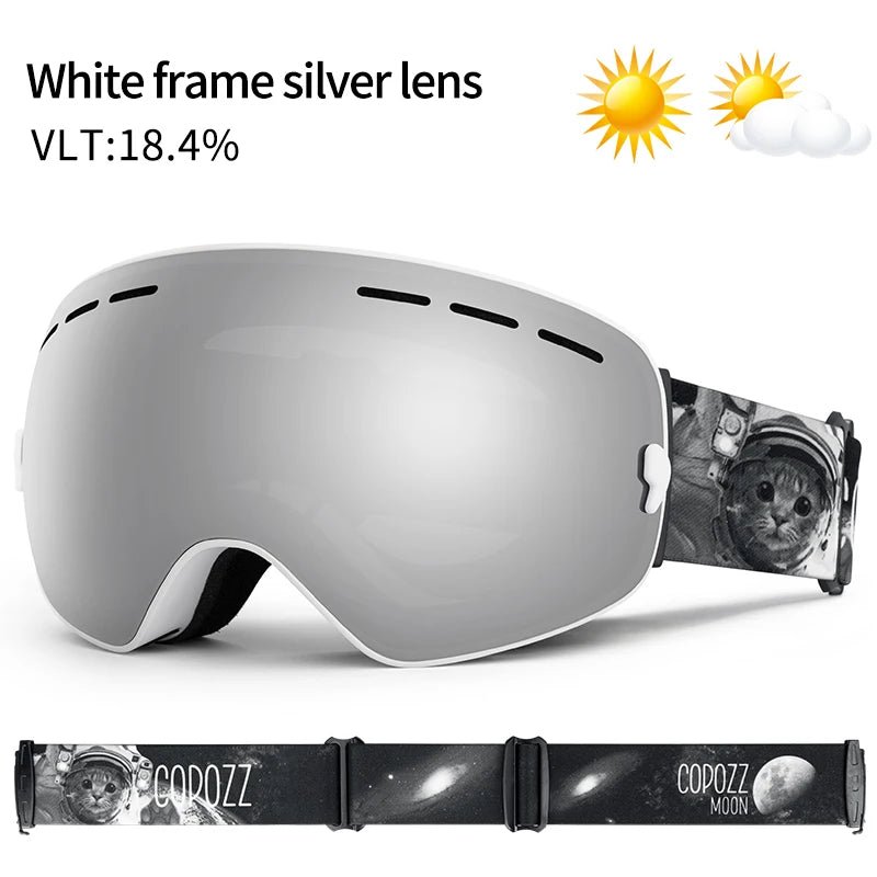 GOG-201 pro skibril - Dubbele lagen, UV400 anti-fog, Groot formaat, Sneeuwbril voor skiën en snowboarden - Bivakshop