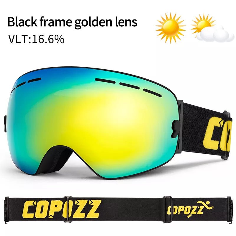 GOG-201 pro skibril - Dubbele lagen, UV400 anti-fog, Groot formaat, Sneeuwbril voor skiën en snowboarden - Bivakshop