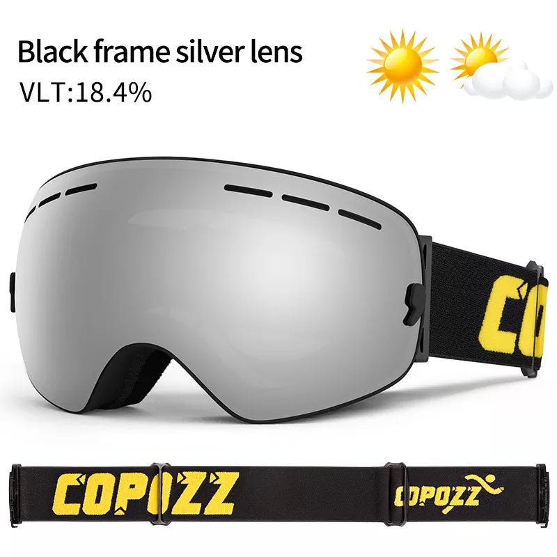 GOG-201 pro skibril - Dubbele lagen, UV400 anti-fog, Groot formaat, Sneeuwbril voor skiën en snowboarden - Bivakshop