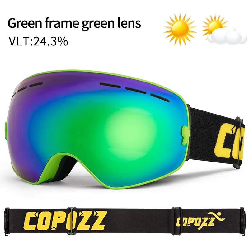 GOG-201 pro skibril - Dubbele lagen, UV400 anti-fog, Groot formaat, Sneeuwbril voor skiën en snowboarden - Bivakshop