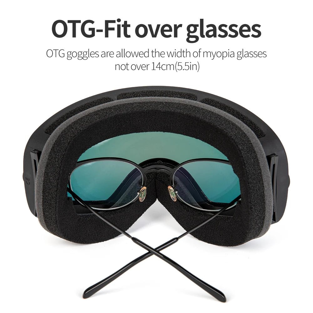 GOG-201 pro skibril - Dubbele lagen, UV400 anti-fog, Groot formaat, Sneeuwbril voor skiën en snowboarden - Bivakshop