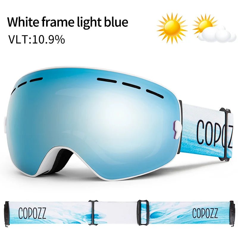 GOG-201 pro skibril - Dubbele lagen, UV400 anti-fog, Groot formaat, Sneeuwbril voor skiën en snowboarden - Bivakshop