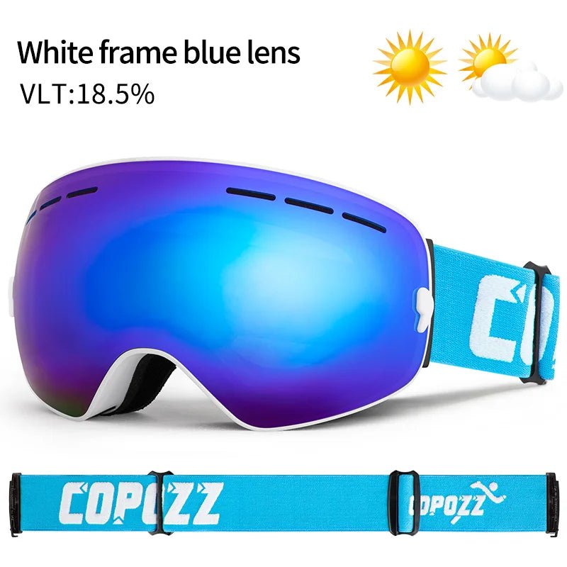 GOG-201 pro skibril - Dubbele lagen, UV400 anti-fog, Groot formaat, Sneeuwbril voor skiën en snowboarden - Bivakshop