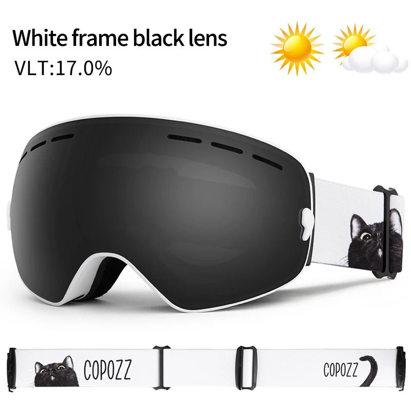 GOG-201 pro skibril - Dubbele lagen, UV400 anti-fog, Groot formaat, Sneeuwbril voor skiën en snowboarden - Bivakshop