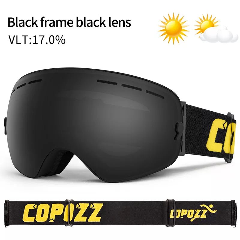 GOG-201 pro skibril - Dubbele lagen, UV400 anti-fog, Groot formaat, Sneeuwbril voor skiën en snowboarden - Bivakshop