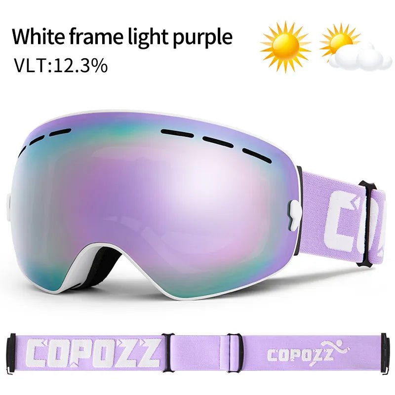 GOG-201 pro skibril - Dubbele lagen, UV400 anti-fog, Groot formaat, Sneeuwbril voor skiën en snowboarden - Bivakshop