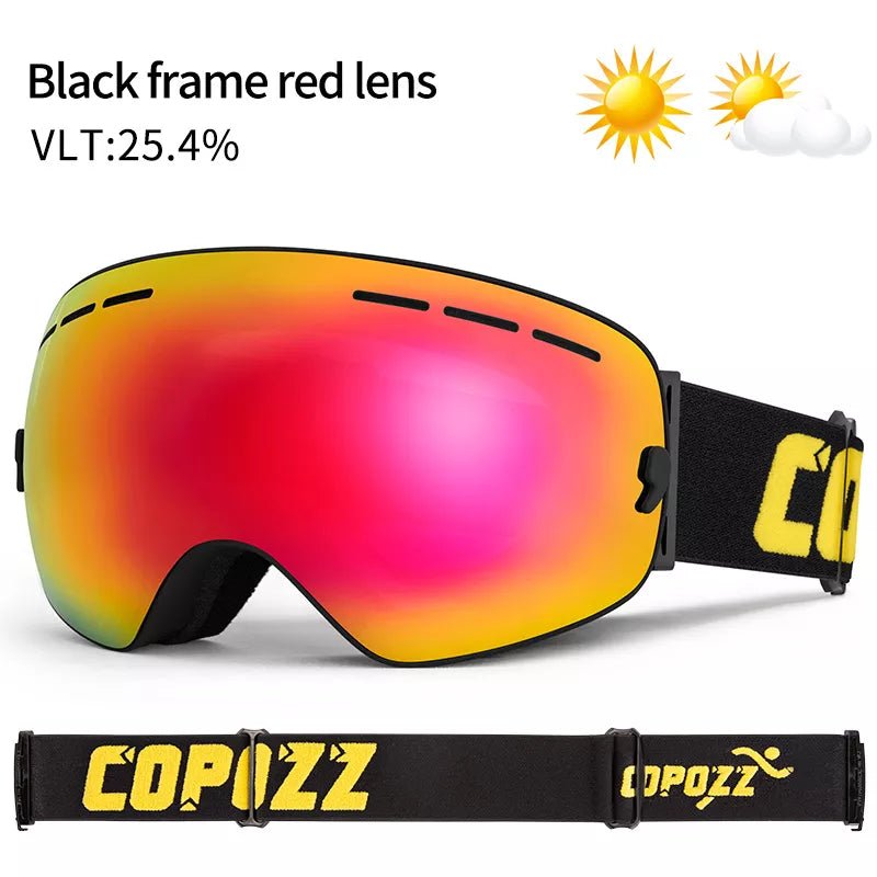 GOG-201 pro skibril - Dubbele lagen, UV400 anti-fog, Groot formaat, Sneeuwbril voor skiën en snowboarden - Bivakshop