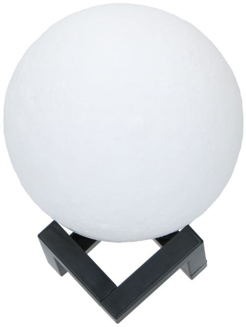 Grundig 3D maanlamp tafellamp - Met houten standaard - Veelkleurig 3 kleuropties - 15CM - Bivakshop