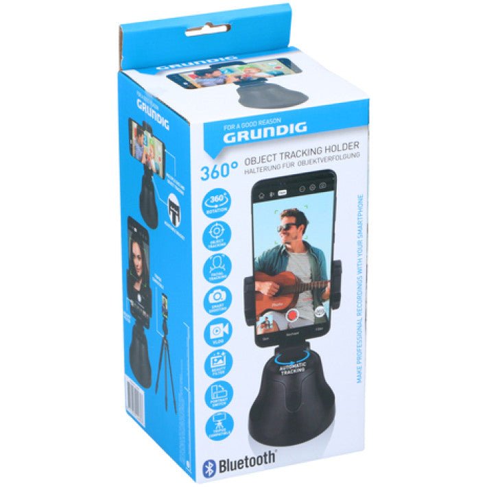 Grundig ED-49803: 360° Rotating, Face/ Object Tracking Phone Holder for Vlogger - Bivakshop