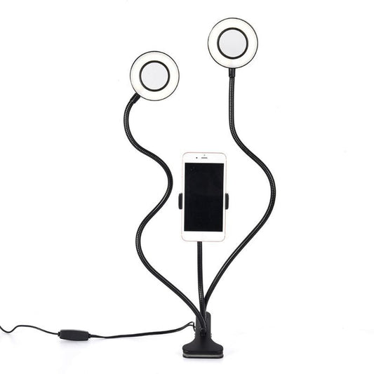 Grundig ED-95927: 2-in-1 Dual Ring light Clip-On Phone Holder - Bivakshop