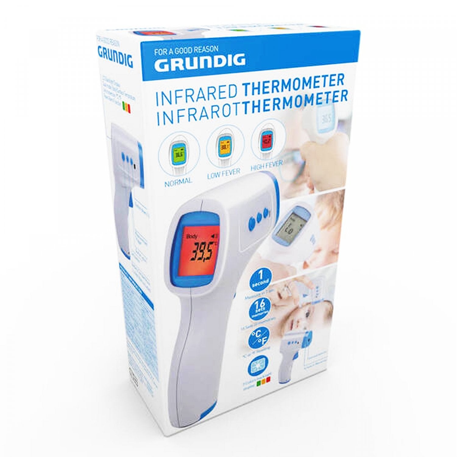 Grundig Infrarood Digitale Thermometer - LED Licht Indicator - Bivakshop