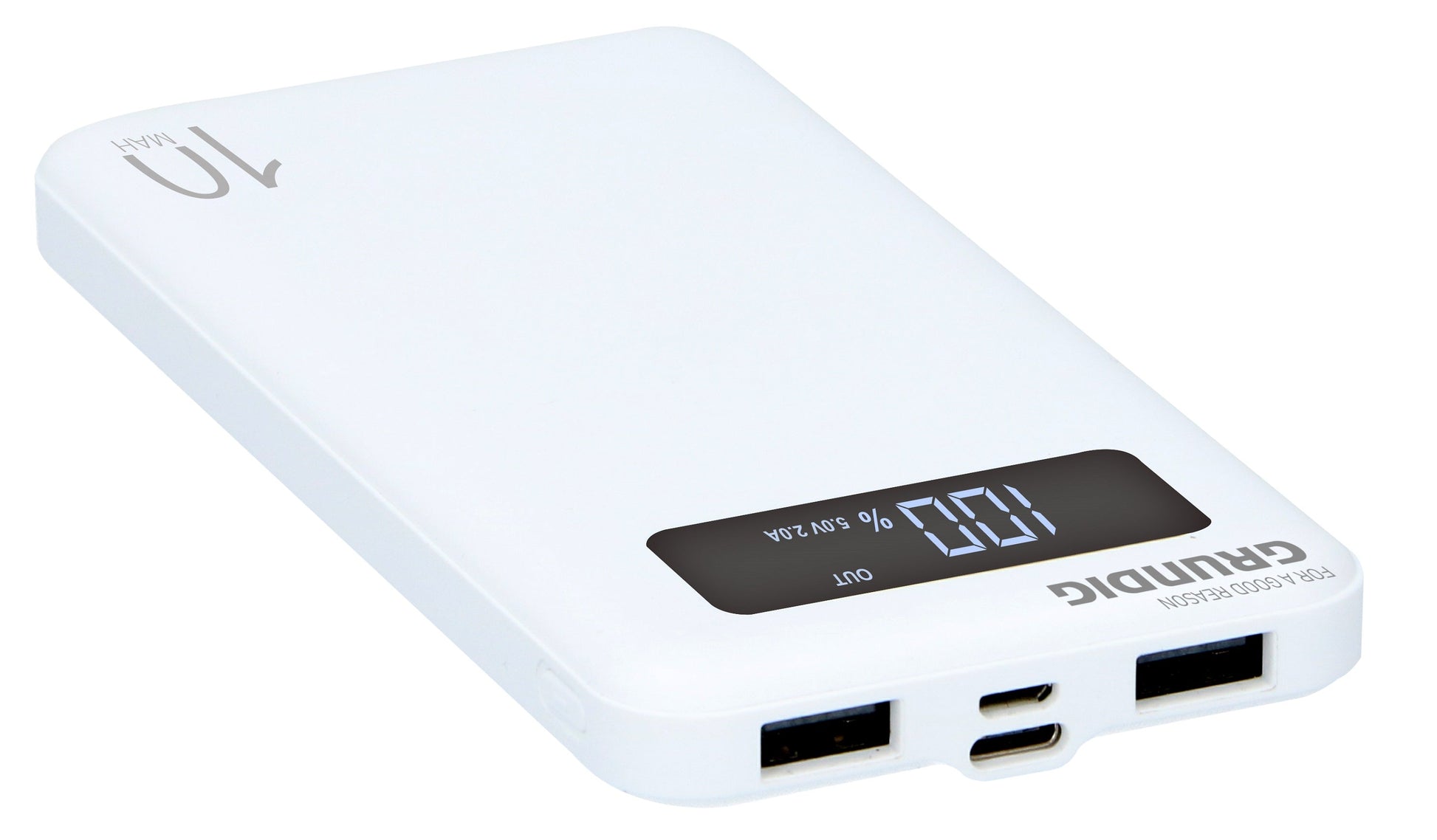 Grundig Powerbank 10000 Mah 2X Usb - Met USB kabel - Bivakshop