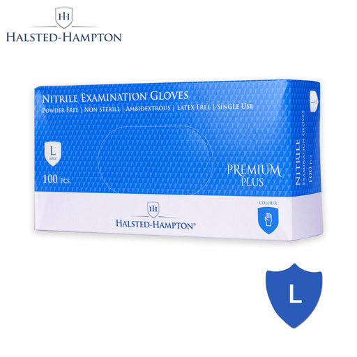 Halsted - Hampton Premium Plus Nitril Onderzoekshandschoenen - 10 dozen (1000 stuks) L - Bivakshop