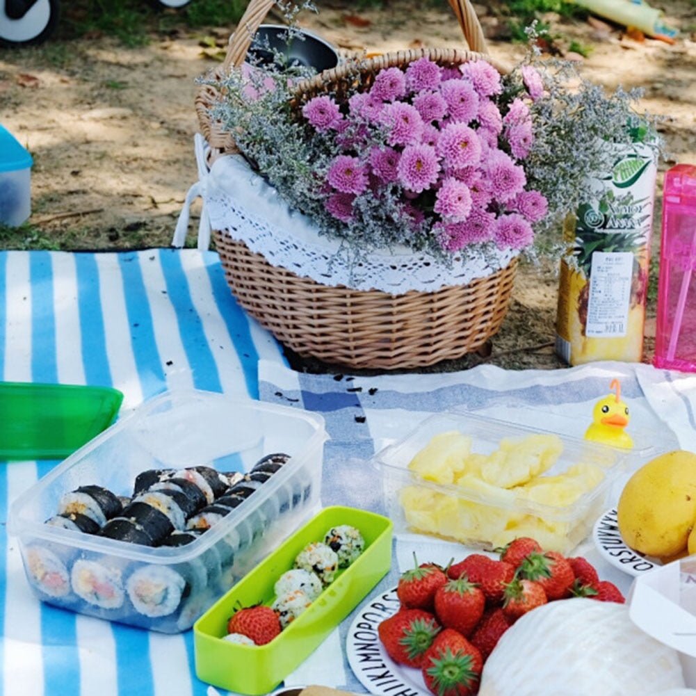 Handgemaakte Grote Rieten Mand Met Handvat - Picknickmand - 2 maten - Bivakshop