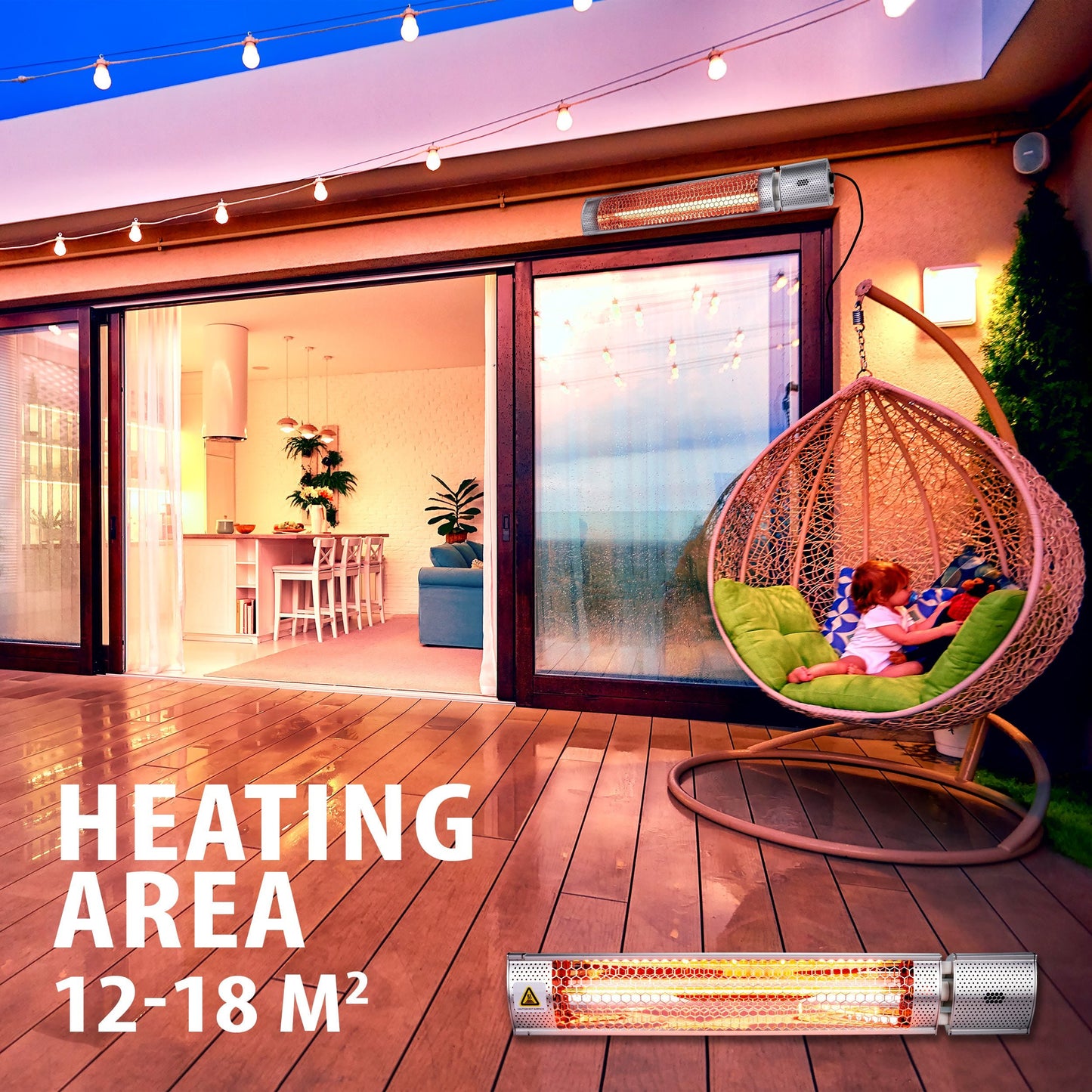 Heater Terrasverwarmer Met Afstandsbediening 2000W - Alpina - Bivakshop
