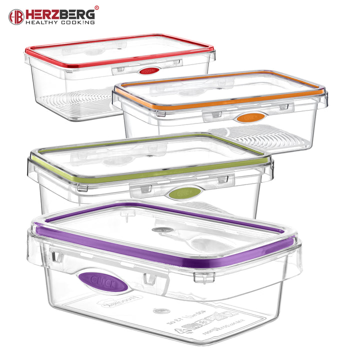 Herzberg 4 Stuks Stapelbare Smart Unlock Storage - Bivakshop