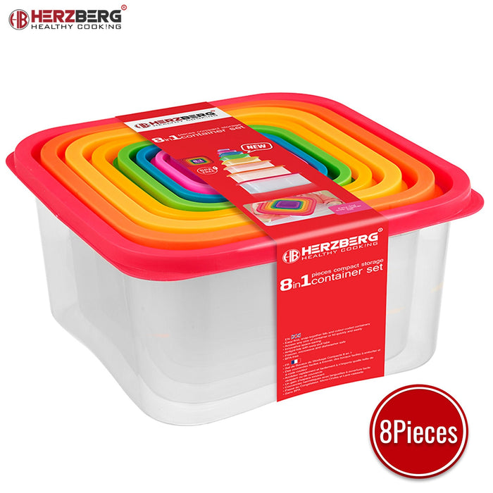 Herzberg - 8 - in - 1 Vierkante Voedselopslagset - Bivakshop