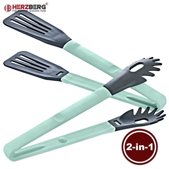 Herzberg Cooking 2 - in - 1 blauwe nylon schoteltang - Bivakshop