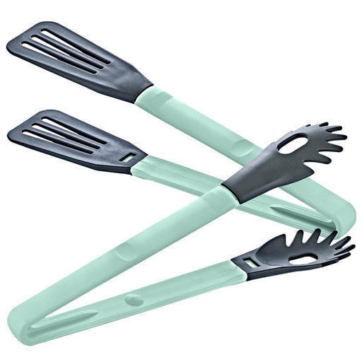 Herzberg Cooking 2 - in - 1 blauwe nylon schoteltang - Bivakshop