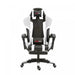 Herzberg: Driekleurige gaming- en bureaustoel met lineair accent wit - Bivakshop