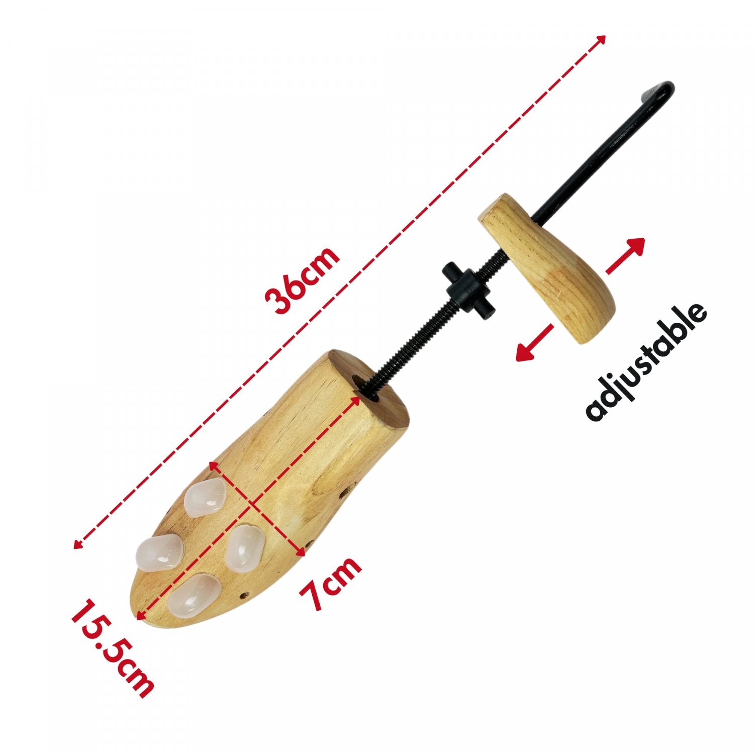 Herzberg HG-03770: 2-Way houten verstelbare schoenspanner & vergroter - Dames - Bivakshop