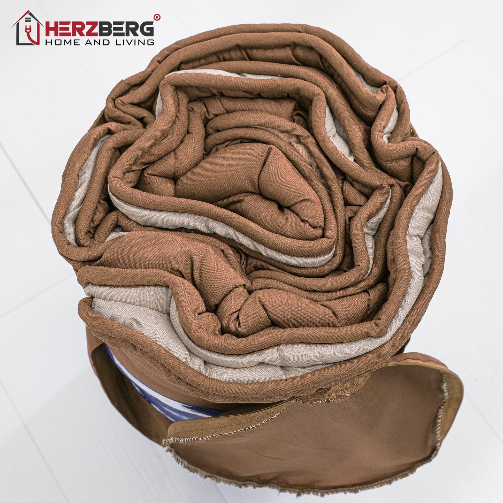 Herzberg HG-2020BCO: Tweekleurig Microfiber Dekbed - 200x200cm Grijs - Bivakshop