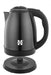 Herzberg HG-5011BLK: Stijlvolle 1.8L 1500W elektrische waterkoker van roestvrij staal - Zwart - Bivakshop