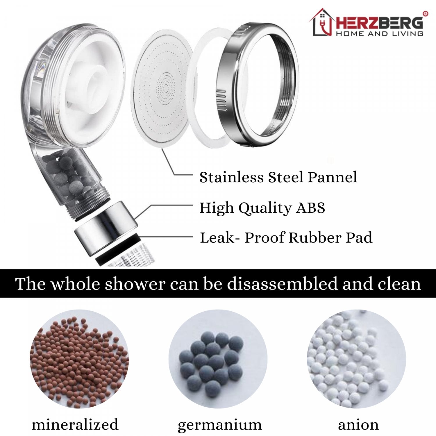 Herzberg HG-5012: Gemineraliseerde douchekop - Bivakshop