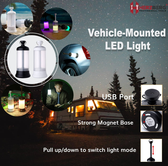Herzberg HG-5049: LED-Verlichting Op Yoertuig Wit - Bivakshop